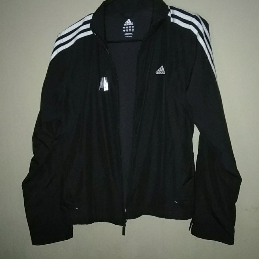 Black Adidas Windbreaker women's Jacket